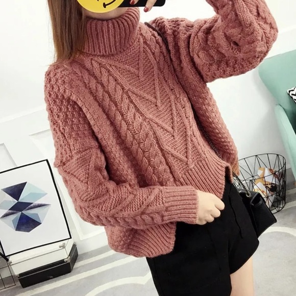 Last 1 🎉🎀 Scalloped Winter Turtleneck Sweater🎀 - Picture 3 of 3